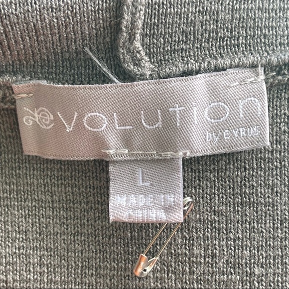 Evolution by Cyrus Light Green Long Loose Hood Open Cardigan - Picture 13 of 13